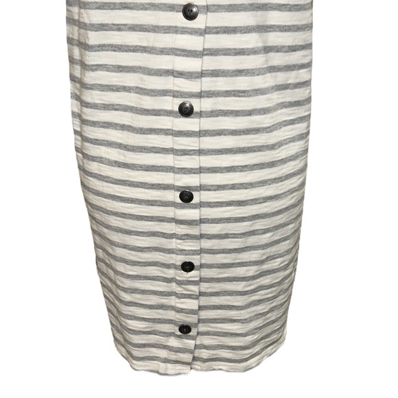 Madewell Gray & White Striped Button Back Knit Mini Dress - S - Picture 10 of 14